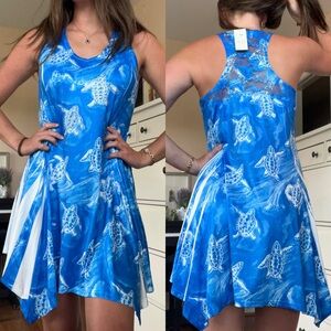 Blue tie dye turtle dress
